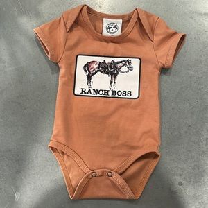 Western orange onesie